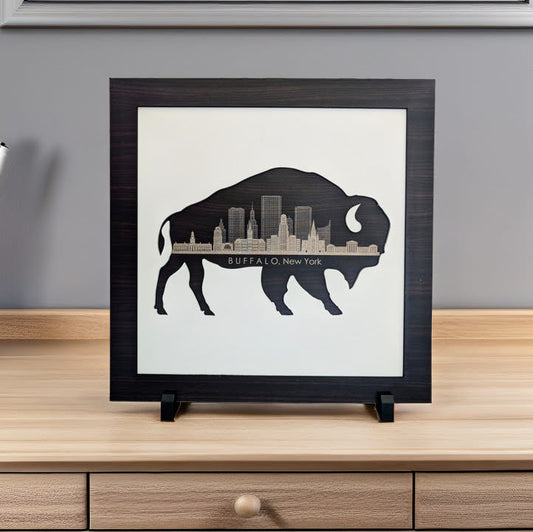 City Silhouette - Buffalo Silhouette and Buffalo, NY City Skyline