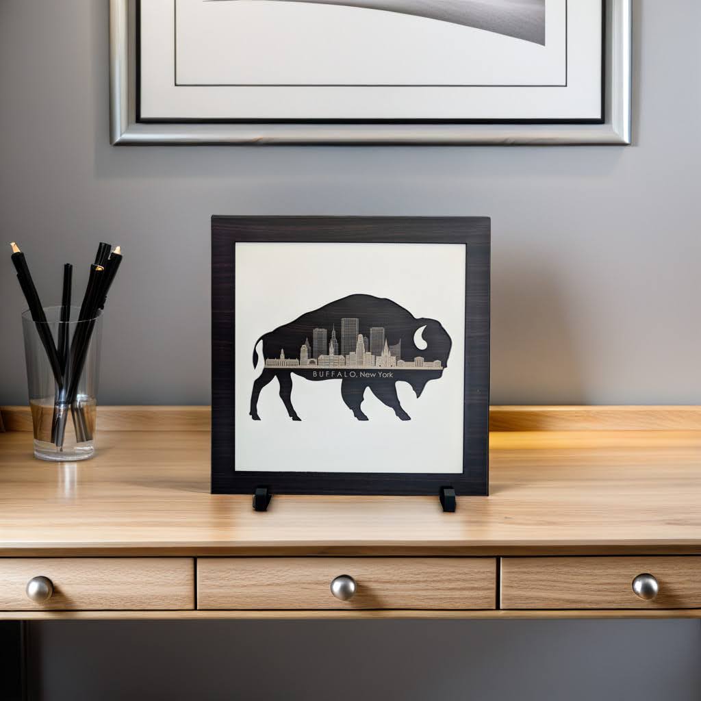 City Silhouette - Buffalo Silhouette and Buffalo, NY City Skyline